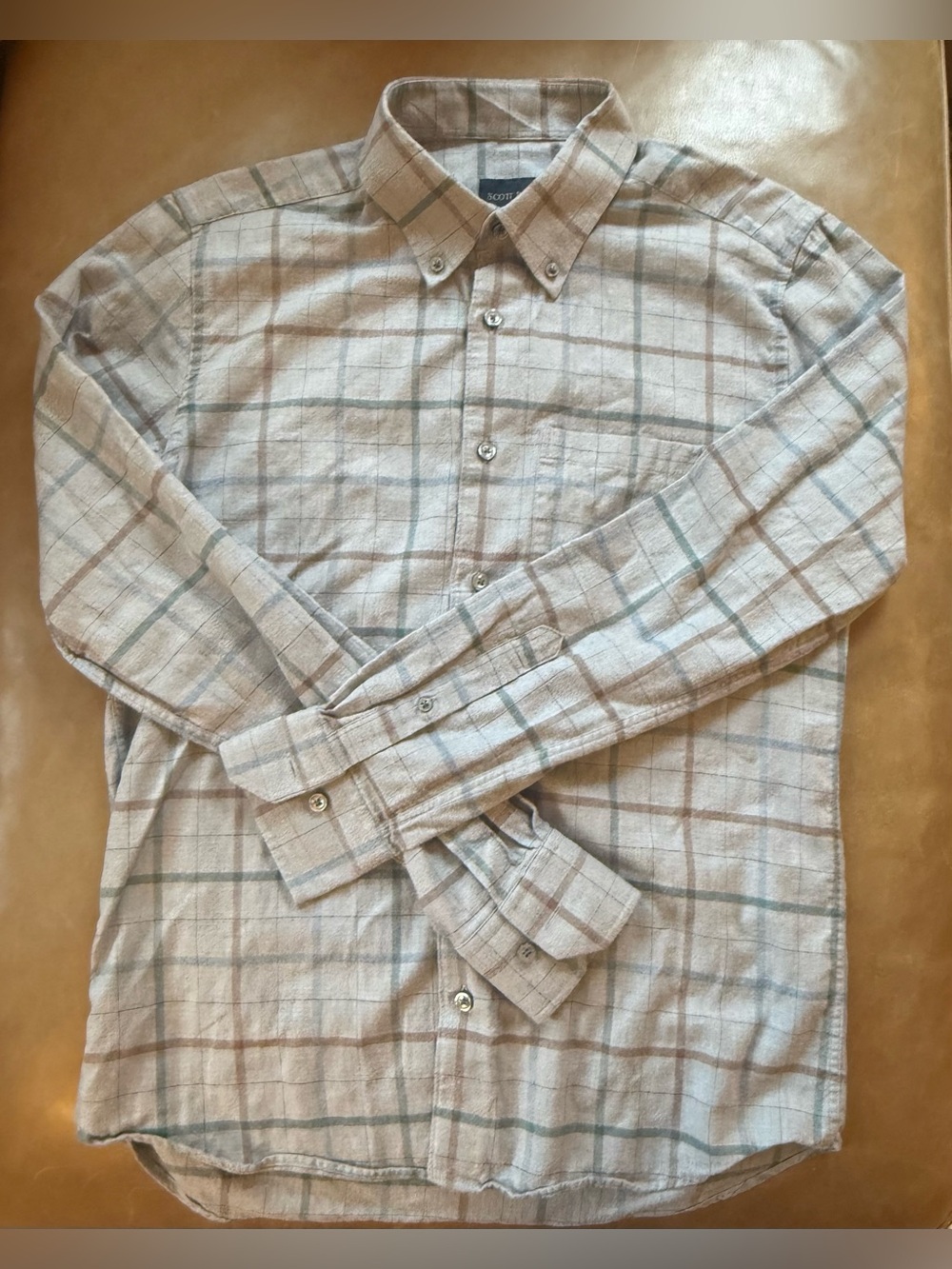 NWOT Scott Barber Button-Down Plaid Long-Sleeve Shirt - medium